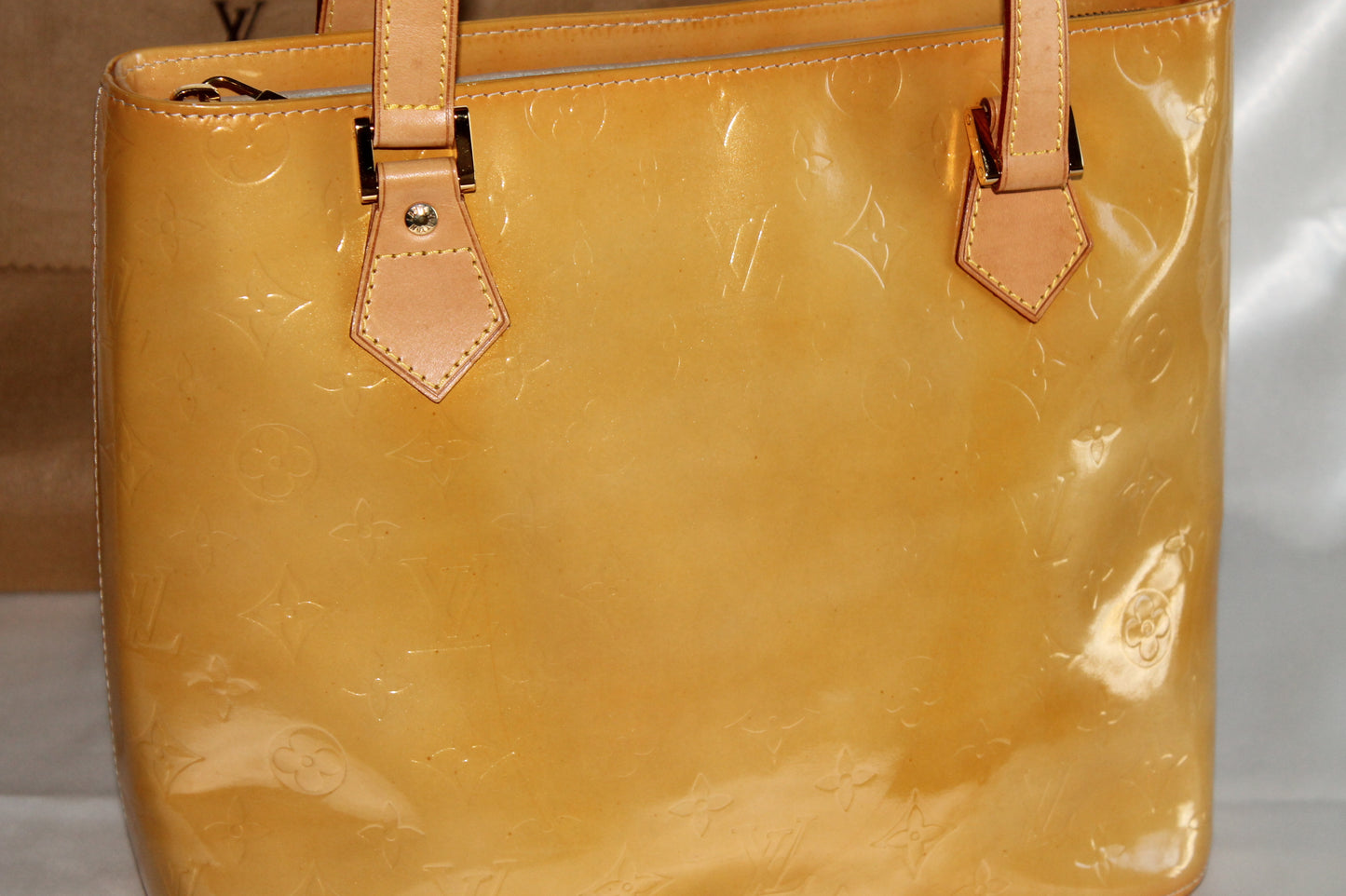 Louis Vuitton Vernis Yellow Houston Bag 1999