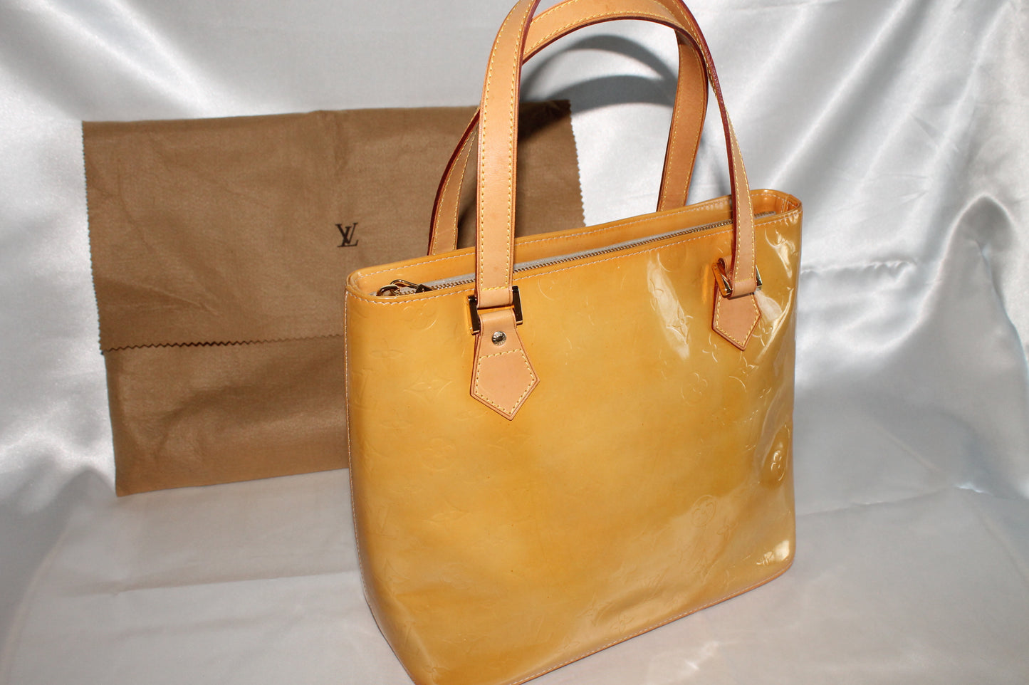 Louis Vuitton Vernis Yellow Houston Bag 1999