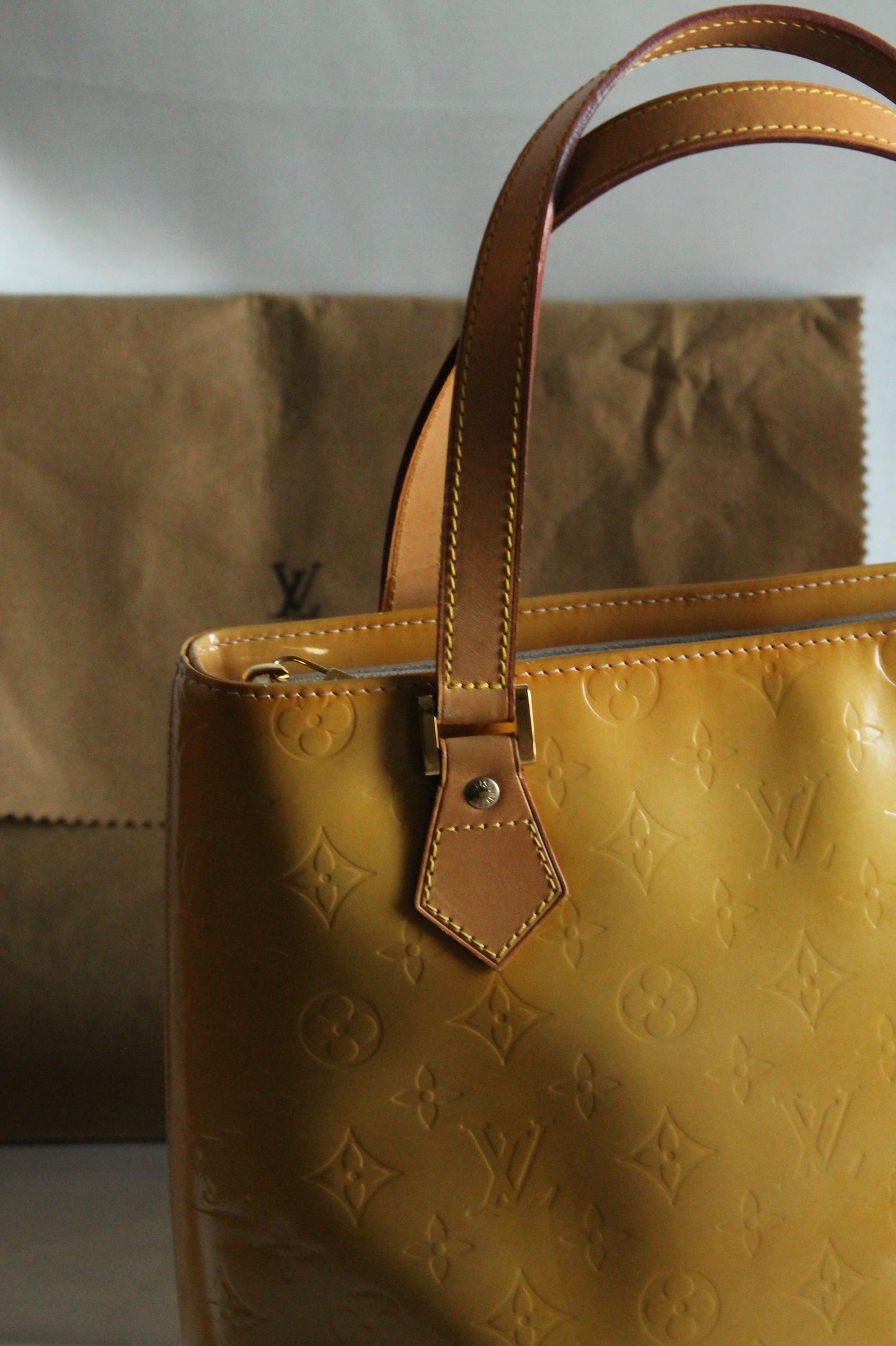 Louis Vuitton Vernis Yellow Houston Bag 1999