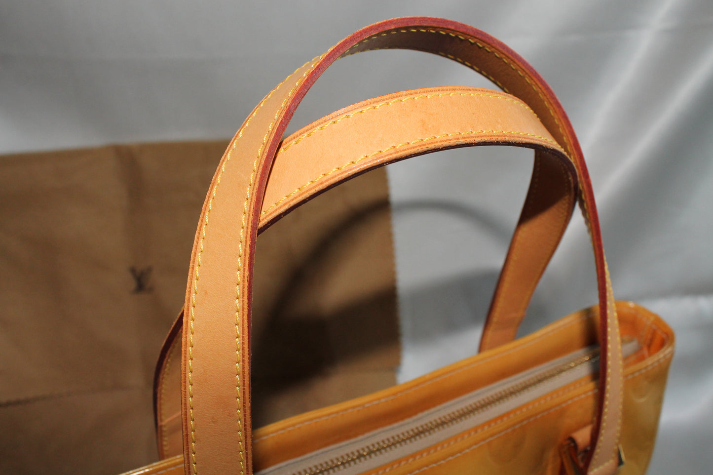 Louis Vuitton Vernis Yellow Houston Bag 1999
