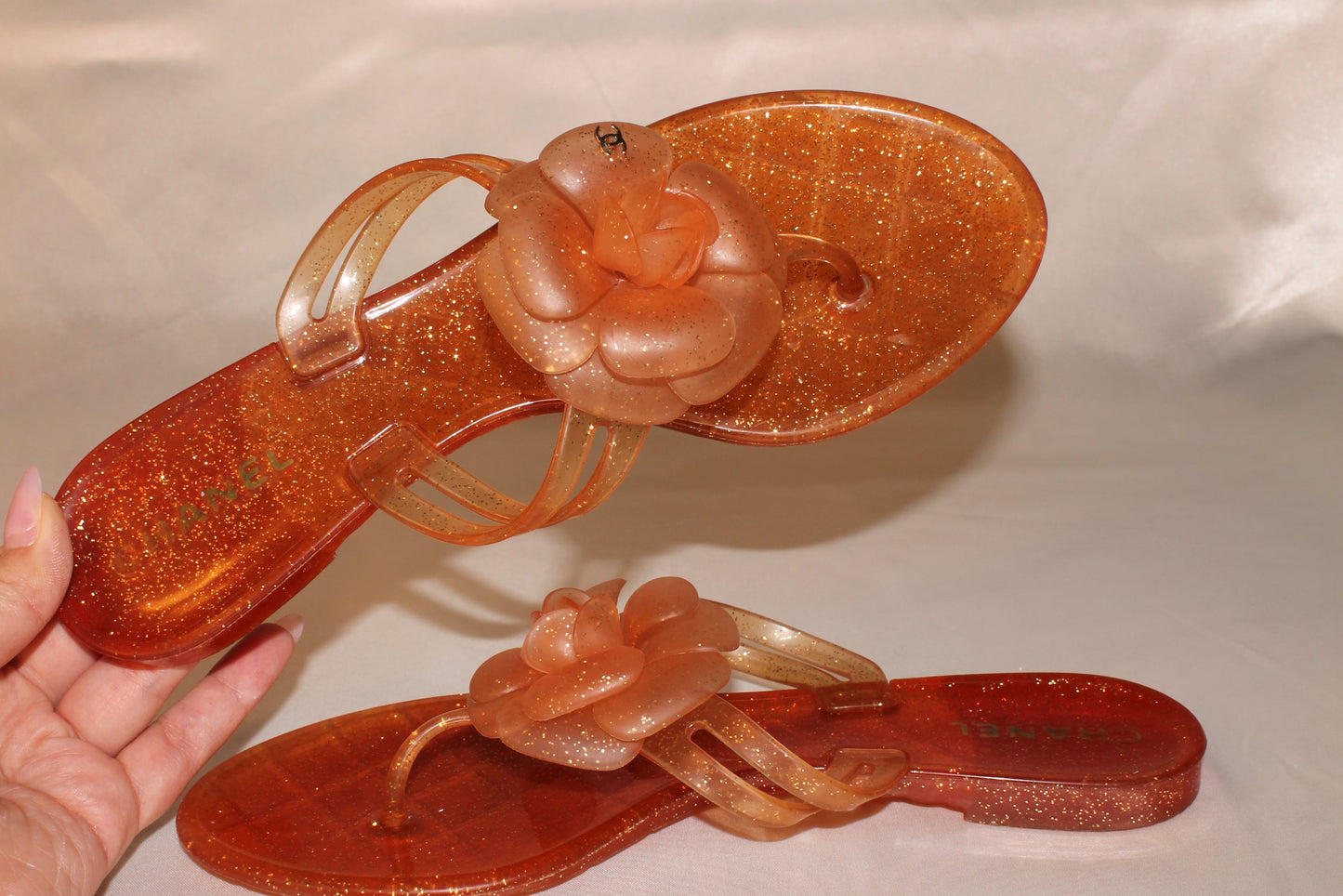Chanel Camellia Jelly Sandals