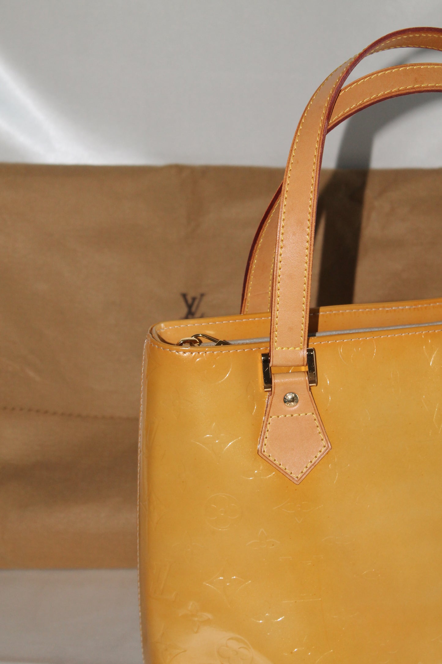 Louis Vuitton Vernis Yellow Houston Bag 1999